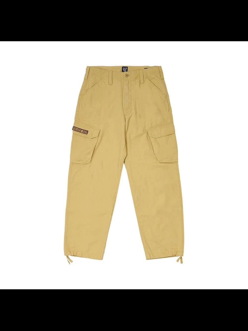GAP X PALACE Men's Khaki Cargo Pants - Drawstring Ankle